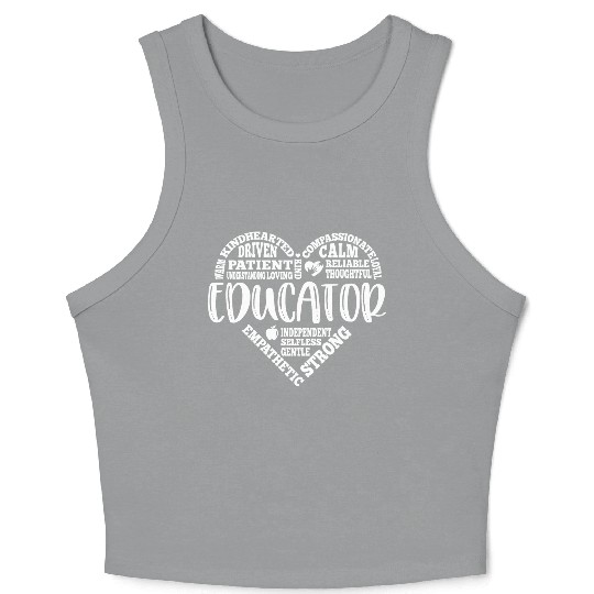 Educator Teacher appreciation subway art Crop Tank Top