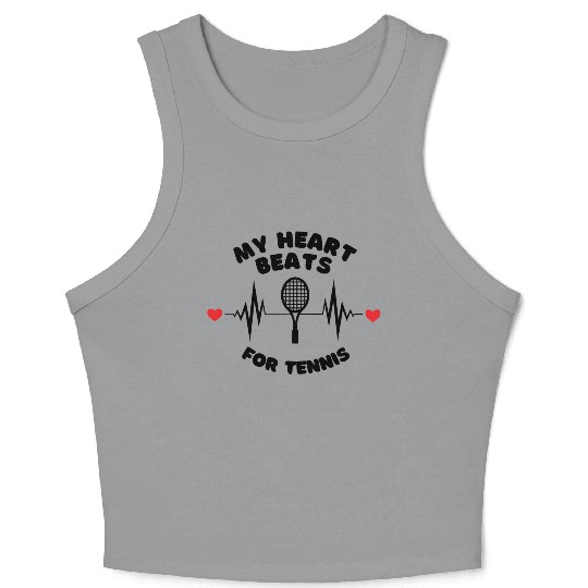 My Heart Beats For Tennis Crop Tank Top