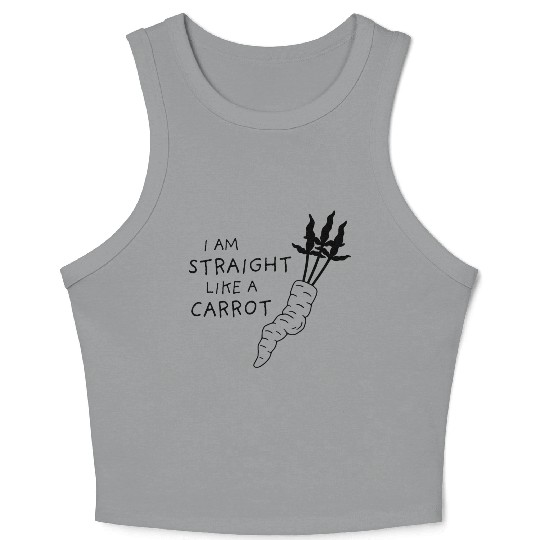 straight like a carrot - black uni II Crop Tank Top