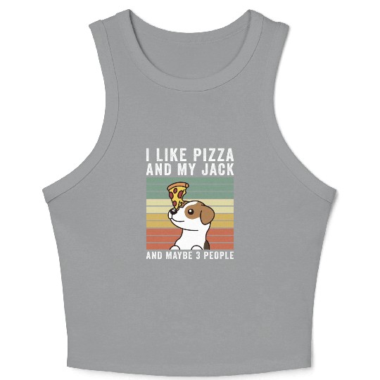 I Like Pizza And My Jack Russell Terrier Crop Tank Top