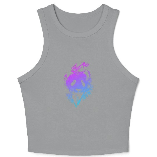 Panda - Purple Abstract Crop Tank Top
