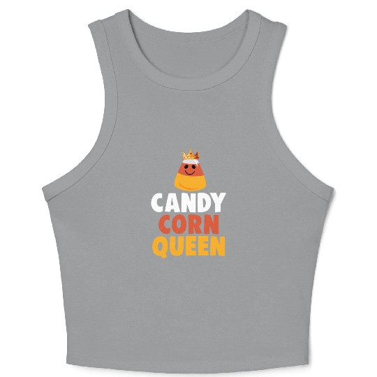 Candy Corn Queen Halloween Trick Or Treat Crop Tank Top