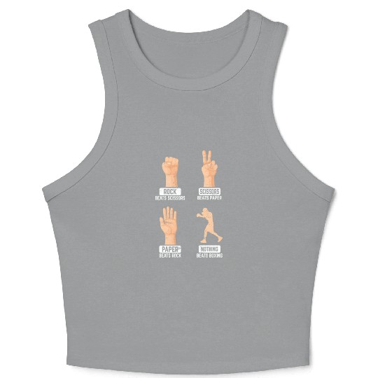Rock Paper Scissors Nothing Beats Boxing Funny Box Crop Tank Top