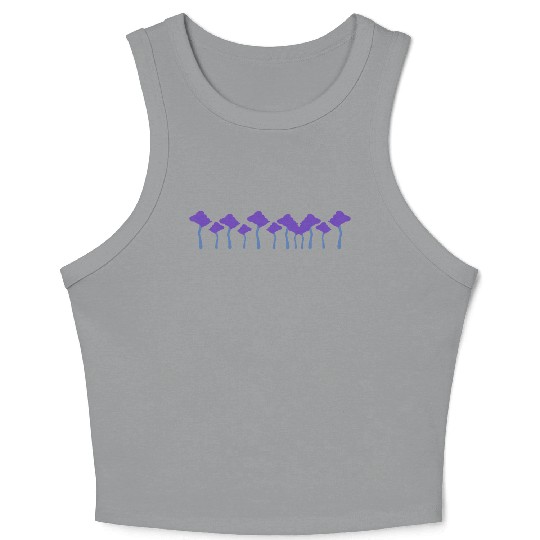 Trees Line Nature Forest Stroke Purple Crop Tank Top