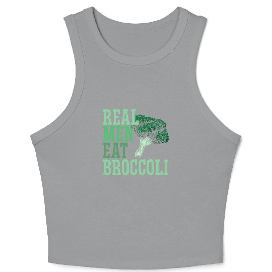 Real Men Eat Broccoli Broccoholic Vegetable Vegan Crop Tank Top