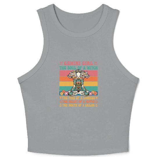 Gemini Girl Astrology Sign Crop Tank Top
