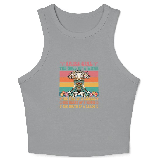 Aries Girl Astrology Sign Crop Tank Top