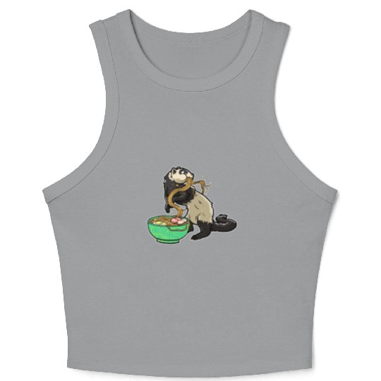 Japanese Noodles Kawaii Ramen Bowl Ferret Crop Tank Top