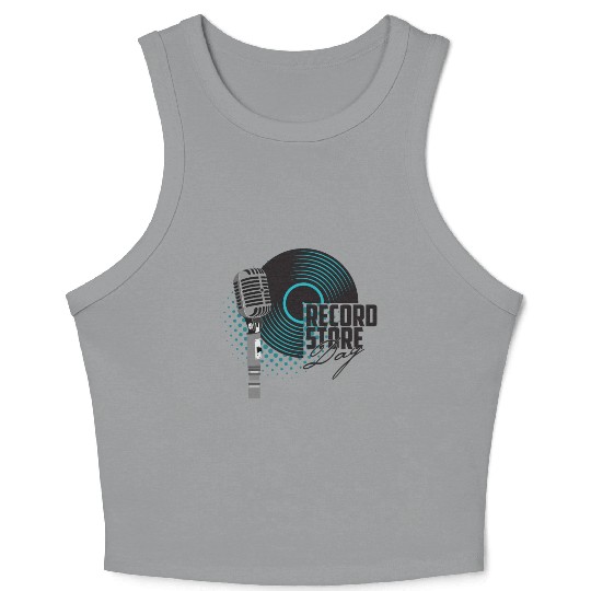 guitar and a microphone for the concert Crop Tank Top