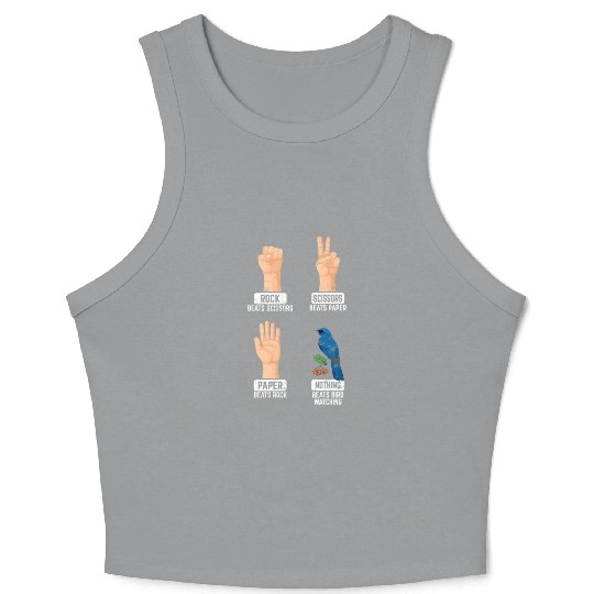 Rock Paper Scissors Nothing Beats Bird Watching Bi Crop Tank Top