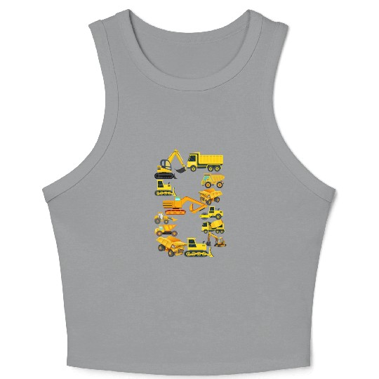 Construction Vehicles Trucks For 8 Year Old Boys Crop Tank Top