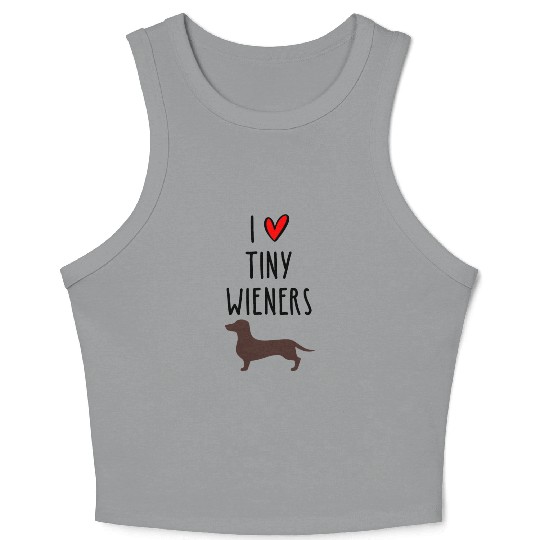 I Love Tiny Wieners Crop Tank Top