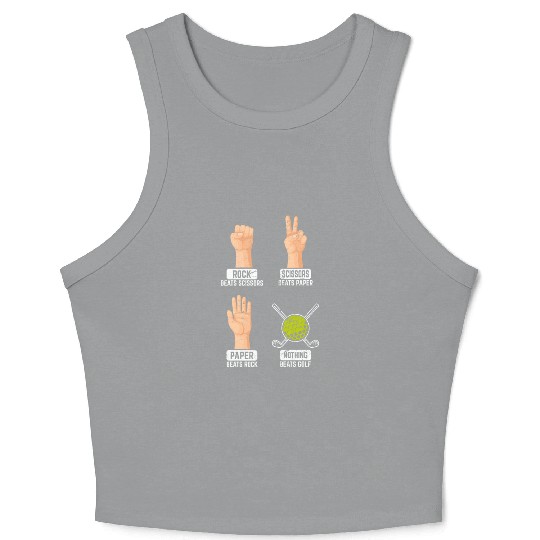 Rock Paper Scissors Nothing Beats Golf Funny Golfi Crop Tank Top