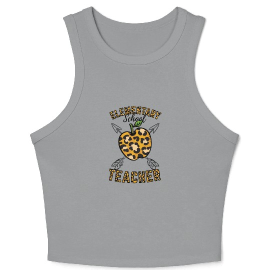Elementary School Teacher Leopard Print Crop Tank Top