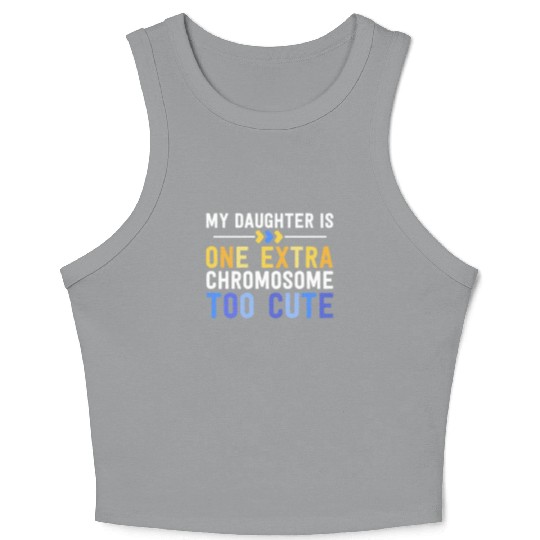 Family Down Syndrome Awareness for Dad Mom Extra Crop Tank Top
