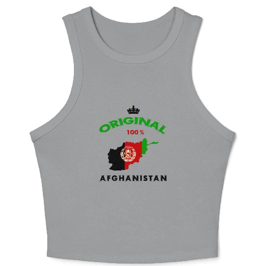 Afghanistan original 100% flag design Crop Tank Top