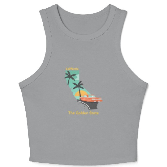 California The Golden State Crop Tank Top