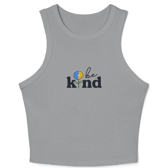 Be Kind Yellow Blue Sunflower World Down Syndrome Crop Tank Top