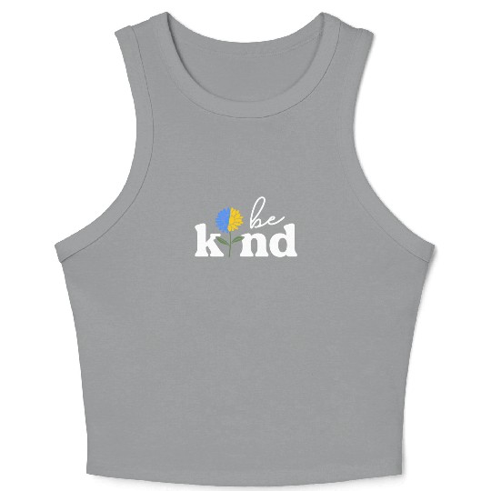 Be Kind Yellow Blue Sunflower World Down Syndrome Crop Tank Top