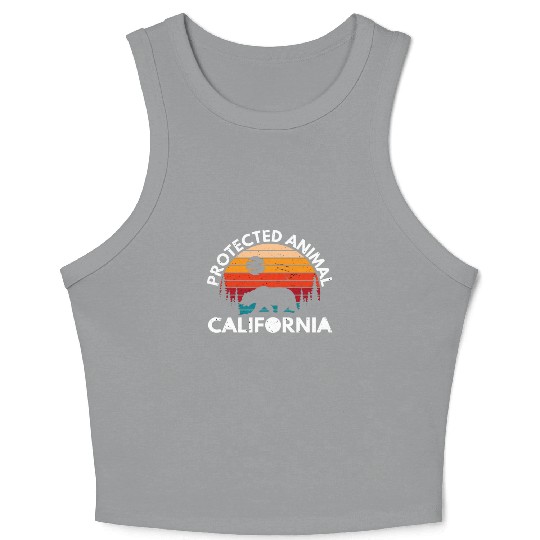 California Bear Retro Crop Tank Top