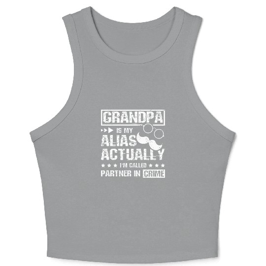 Grandpa partner in crime Crop Tank Top