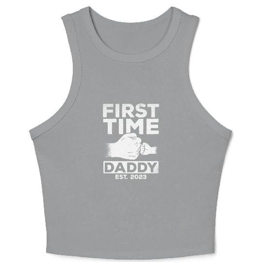 First Time Daddy Est. 2023 Daddy To Be Paternity Crop Tank Top