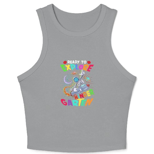 Ready to explore kindergarten Austronaut Teacher Crop Tank Top