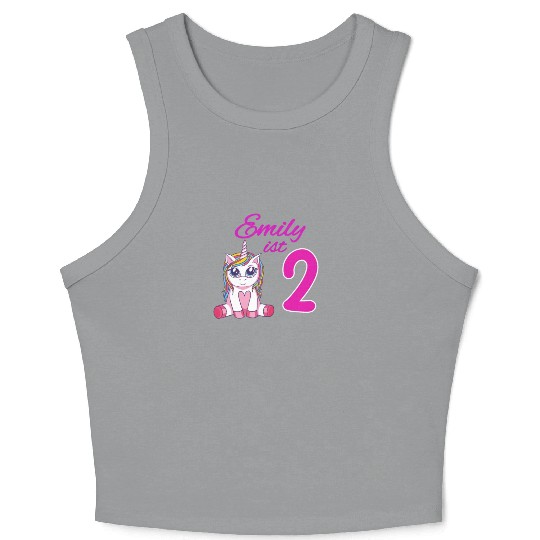 Children's Birthday Party 2 Years Girl Name Emily Crop Tank Top