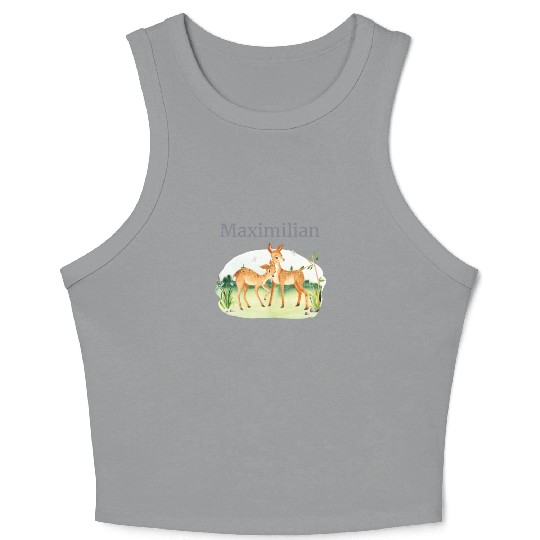 Waldtier Reh Flowers Name Maximilian Crop Tank Top