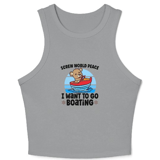 Sailing Sailboat Boating Kid Child Yacht Boat Crop Tank Top