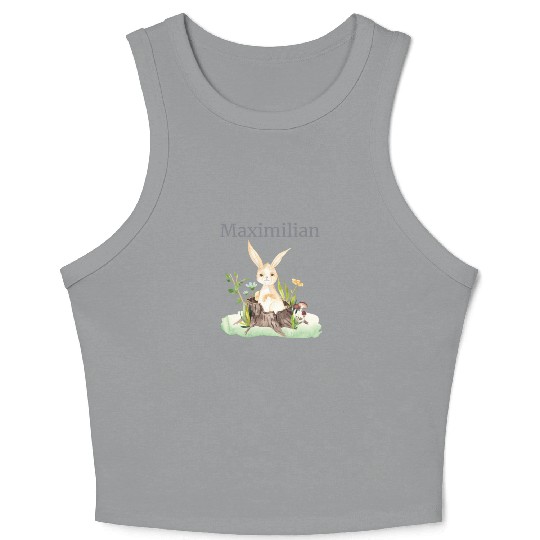 Waldtier Reh Hase Hedgehog Flowers Name Maximilian Crop Tank Top