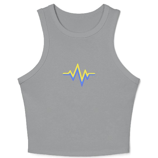 Yellow Blue Heartbeat World Down Syndrome Crop Tank Top