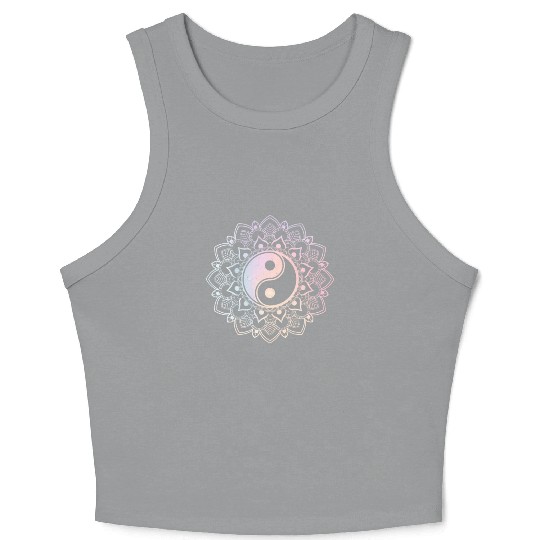 Yin Yang Lotus Mandala Spiritual Reiki Crop Tank Top