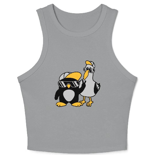 Seagull penguin 2 friends Crop Tank Top