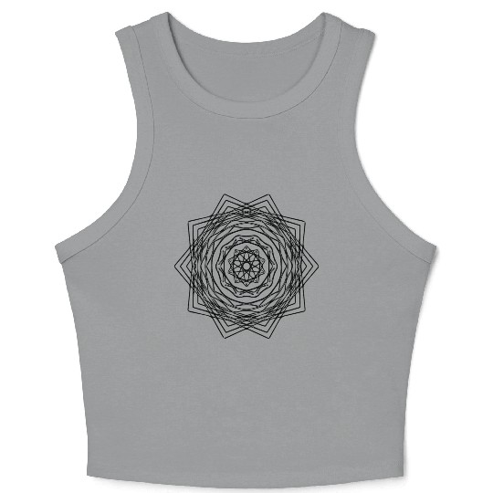 Geometric Square Quadrilateral Mandala Shape Crop Tank Top