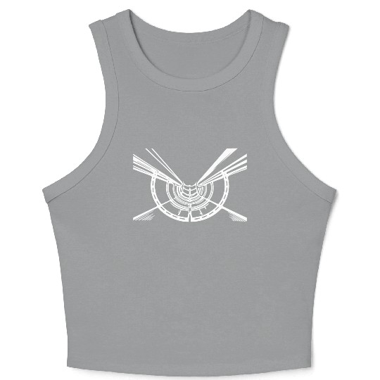 Geometric Lines Hull Circle View Crop Tank Top