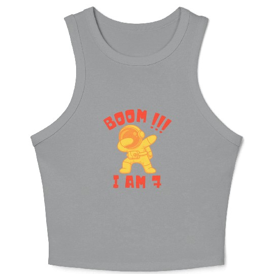 Kids Dabbin 7 years anniversary birthday cosmonaut Crop Tank Top