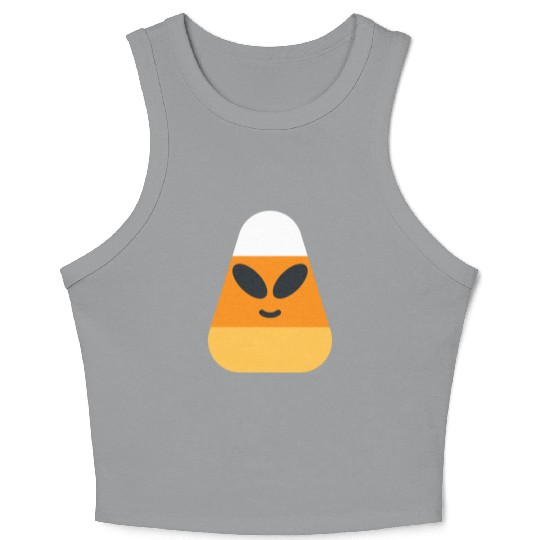 Alien Candy Corn Halloween Costume Crop Tank Top