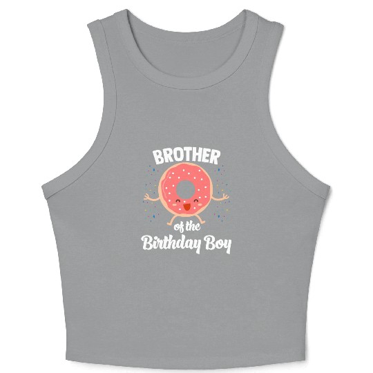 Brother of The Birthday Boy Donut Crop Tank Top