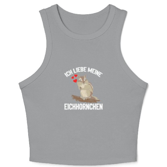 I Love My Squirrels Squirrel With Hearts Squirrel Crop Tank Top