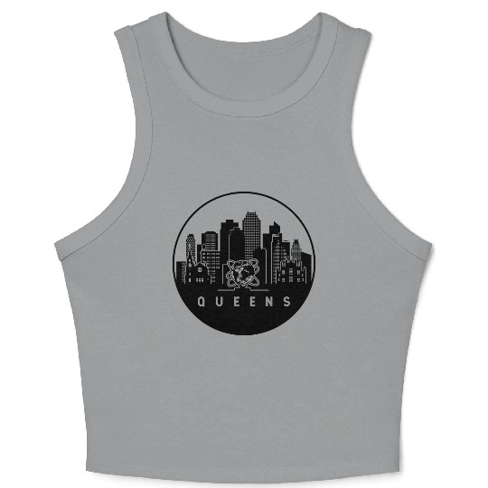 Queens New York Skyline Crop Tank Top