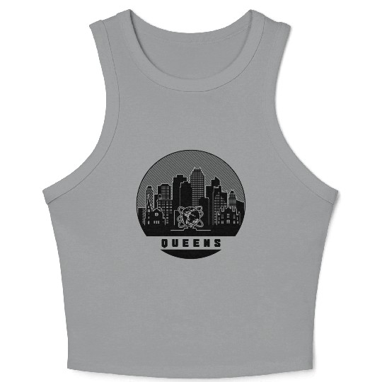 Queens New York Skyline Crop Tank Top