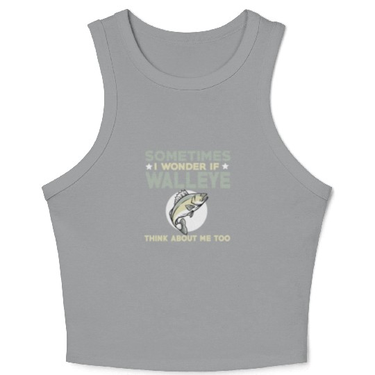 Funny Walleye Fishing Lover Crop Tank Top