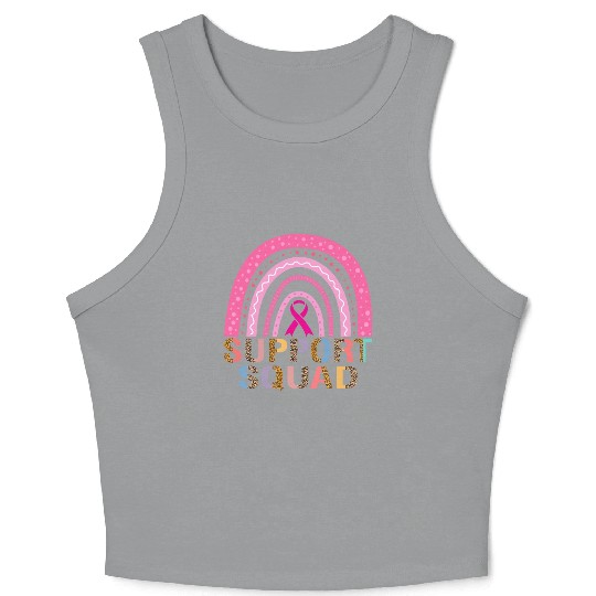 Support Squad Leopard Pink Warrior Breast Cancer Crop Tank Top