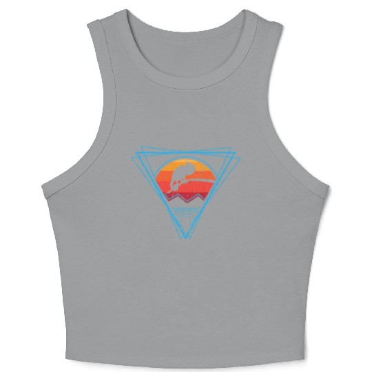 Retro Chameleon For Chameleon Lover Crop Tank Top