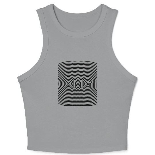 OMG optical illusion op art black lines Crop Tank Top