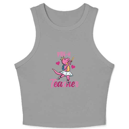 Pre-K Teacher Ballet Back To School Girls Crop Tank Top