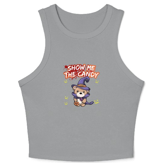 Show Me The Candy Halloween Costume Trick Or Treat Crop Tank Top