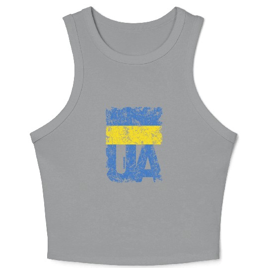 I stand with Ukraine. Support Ukraine. Stop War Crop Tank Top