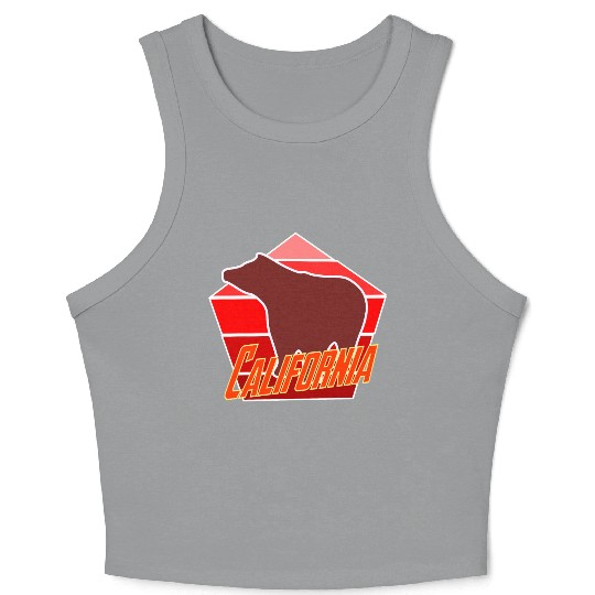 California Bear Flag Crop Tank Top